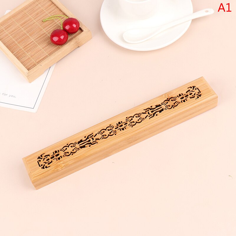 1 Pcs Burning Joss Incense Box Burner Ash Catcher Bamboo Wooden Incense Stick Holder Home Decoration