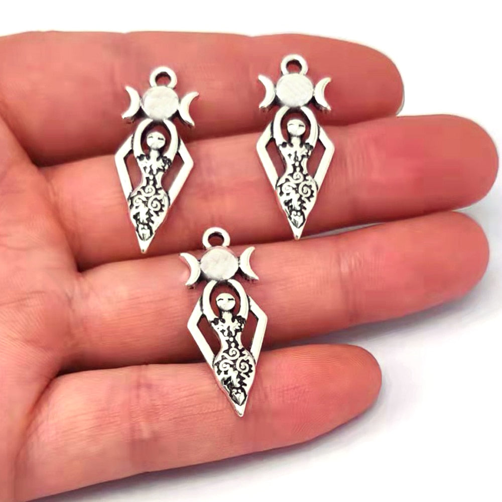 8 designs 50pcs Wiccan Goddess Moon Yoga Pendant charm Witchcraft Fashion Jewelry for Women