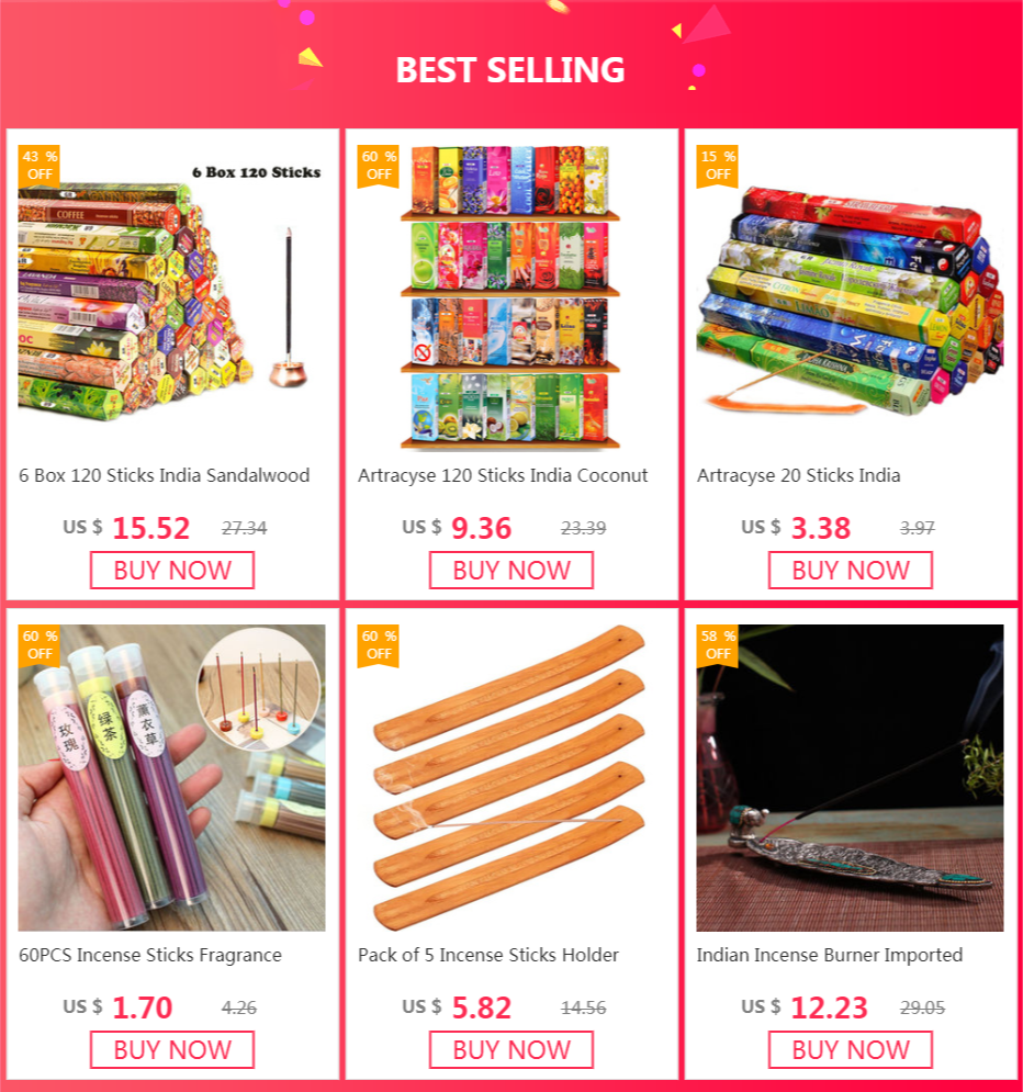 Artracyse 20 Sticks India Coconut Incense Sandalwood Household Bedroom Toilet Toilet Agarwood Tibetan Line Aromatherapy