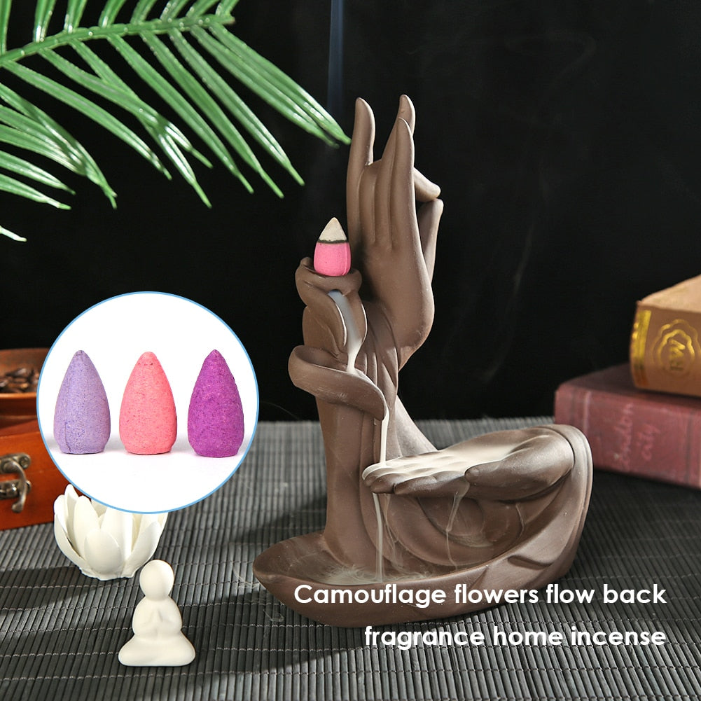 50 Pcs Backflow Incense Cones Anti-odour Cone Mixed Flavor Natural Incense Floral Lavender Sandalwood Aloes Peony Room Incense