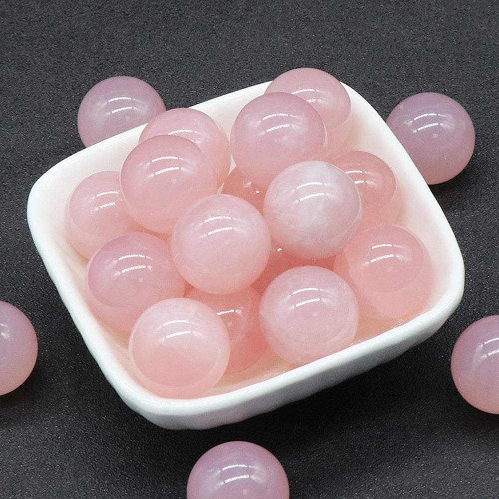 20mm Round Natural Non-porous Aura Crystal Agate Transfer Ball Polished Gemstone Energy Specimen Home Fish Tank Decoration 1PC