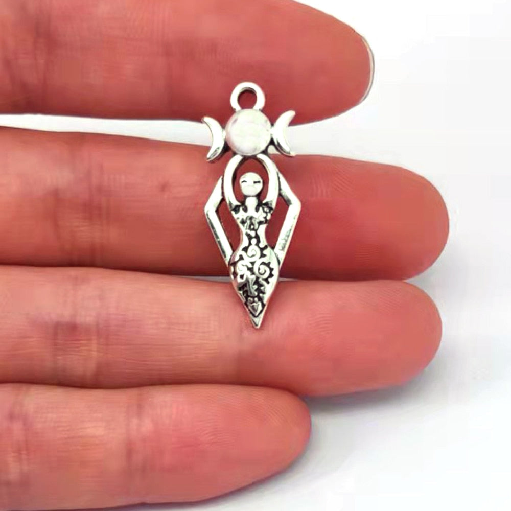 8 designs 50pcs Wiccan Goddess Moon Yoga Pendant charm Witchcraft Fashion Jewelry for Women