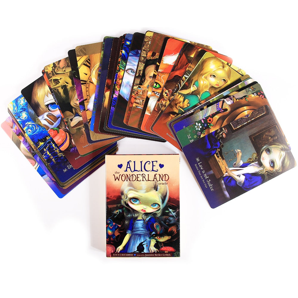 Alice The Wonderland Oracle Cards Full English 45 Cards Deck Tarot Divination Fate Family Party Card Game