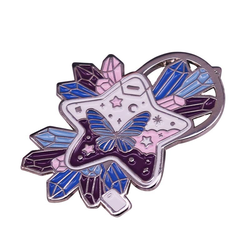 Excellent Quality Skull Butterfly Moth Enamel Lapel Pin Brooch Collection Celestial Moon Witch Badge Bag Spooky Halloween Decor