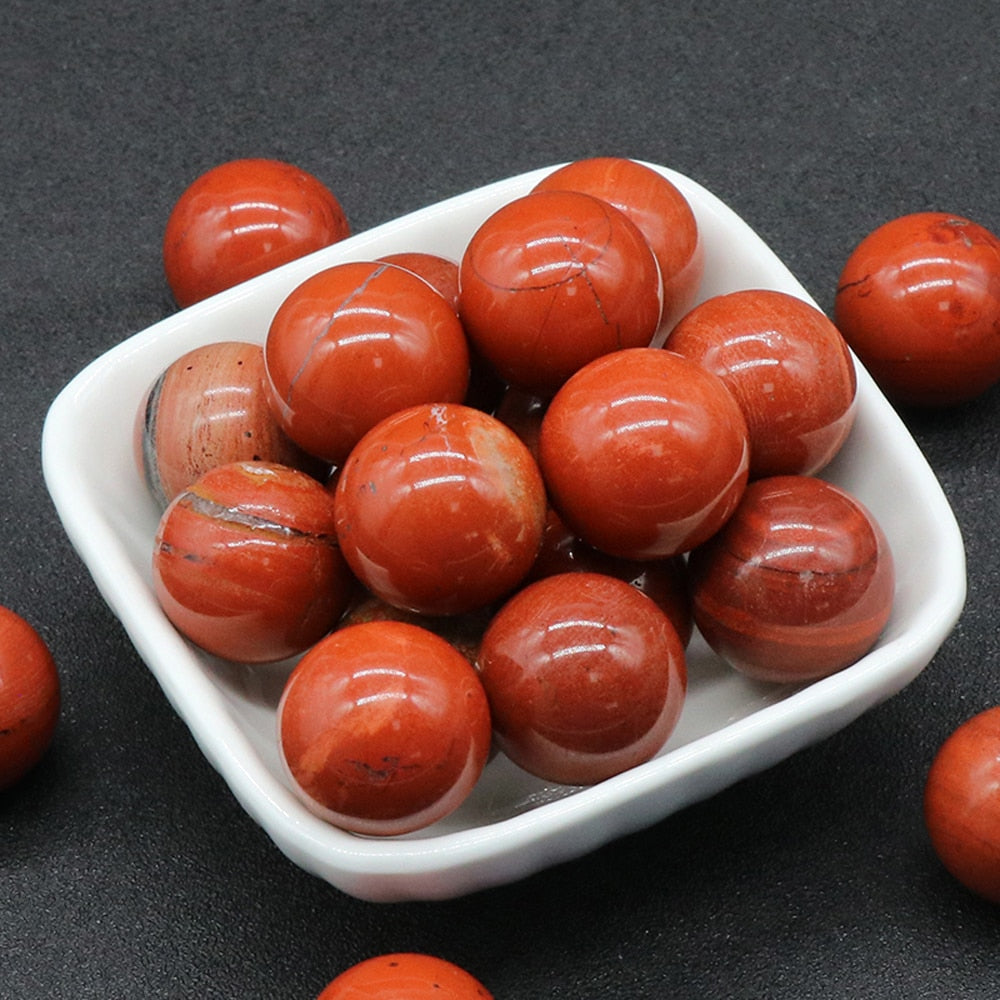 20mm Round Natural Non-porous Aura Crystal Agate Transfer Ball Polished Gemstone Energy Specimen Home Fish Tank Decoration 1PC
