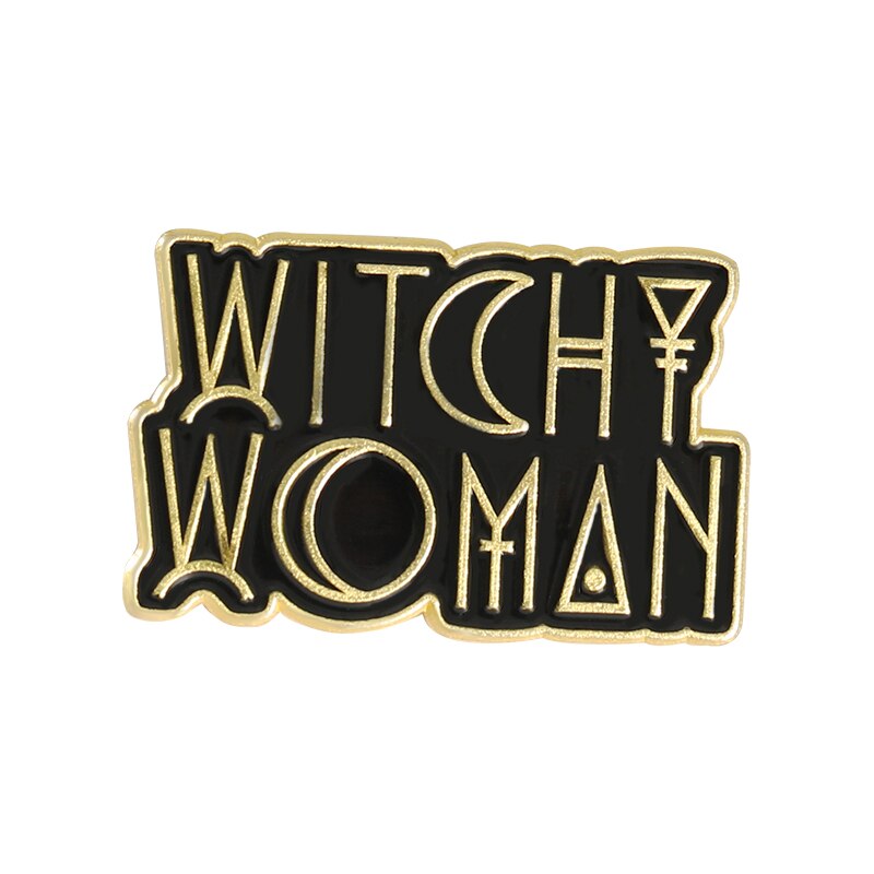 Black Witch Enamel Pins Pentagram Moon Magic Hat Brooches for Women Gothic Punk Lapel Pin Badge Anime Jewelry Gifts Wholesale