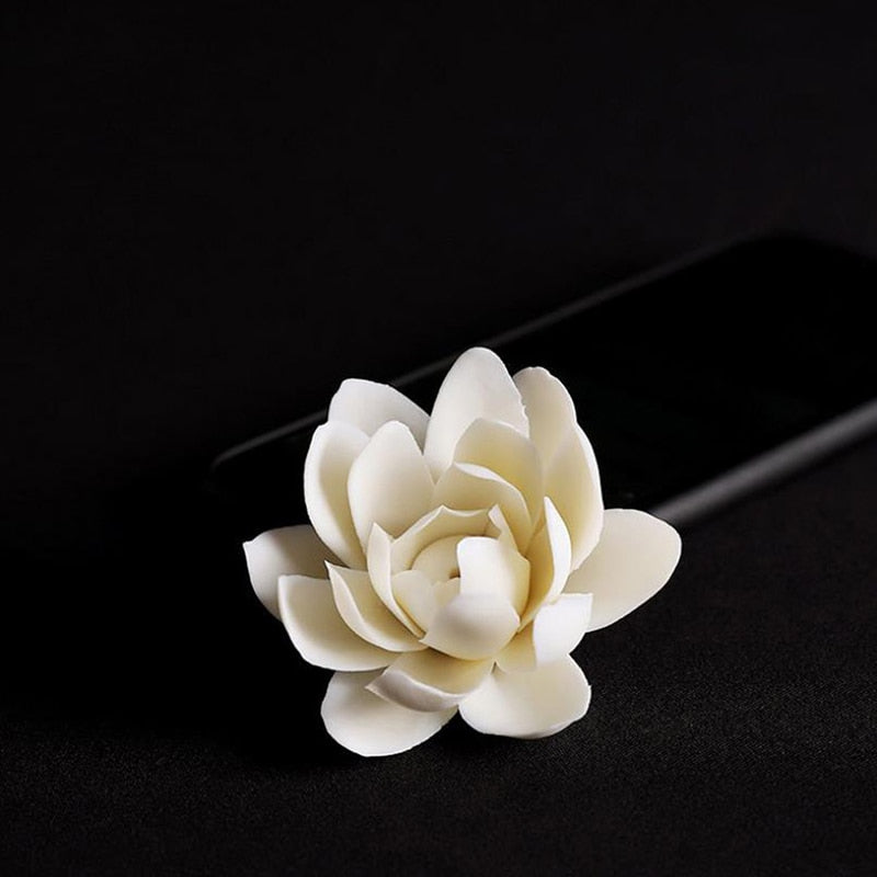 Handmade Buddhist Aromatherapy Censer Use In Office Teahouse Ceramic White Lotus Incense Burner Home Decor Incense Stick Holder