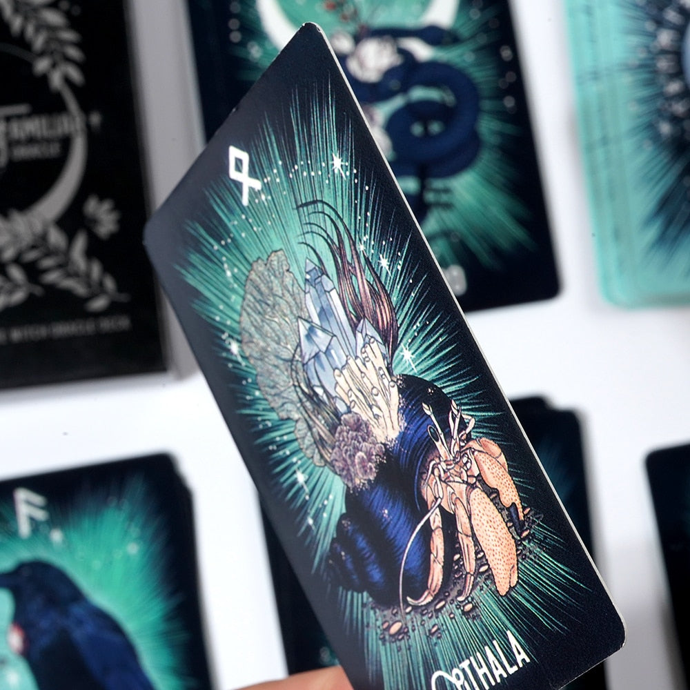Witch'S Familiar Runic Oracle 24 Card Indie Tarot Deck Runes Rune Cards Animal Oracle Animal Tarot Cards Viking Runes