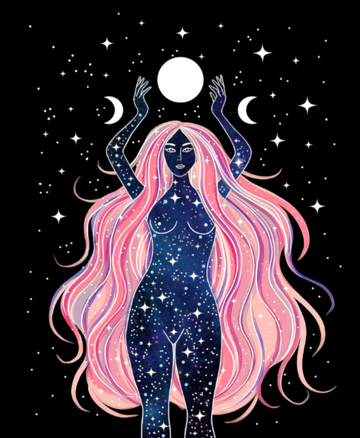 Hecate Triple Moon Goddess Of Witchcraft Colored Witchcraft Supplies Tarot Cloth Mystic Aesthetic Altar Cloth Witch Gift