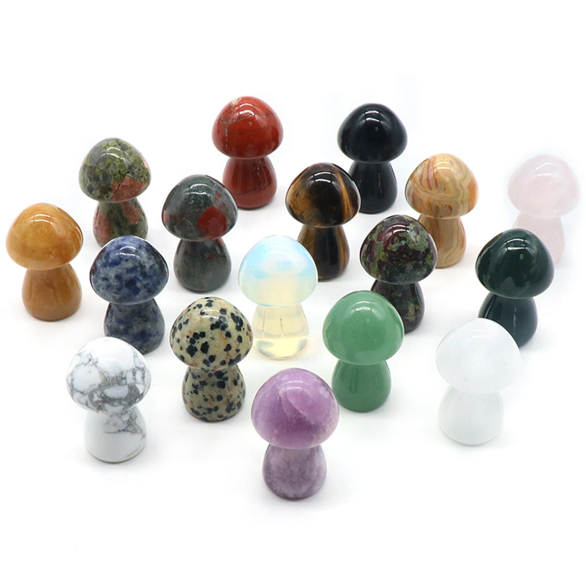 1pc Wholesale Natural Gemstone Crystal Amethyst Quartz Carved Mushroom Shape Reiki Plant Mini Home Decoration Christmas Gift