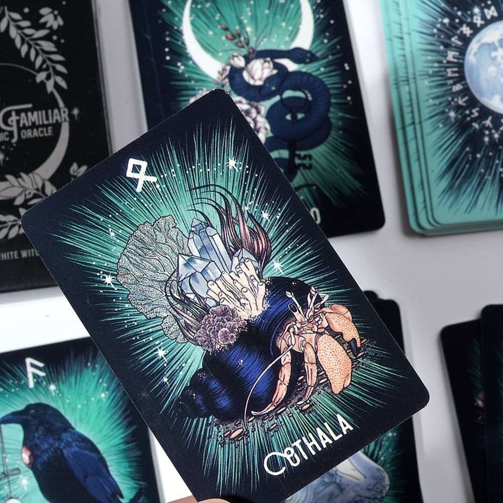 Witch'S Familiar Runic Oracle 24 Card Indie Tarot Deck Runes Rune Cards, Animal Oracle Animal Viking Runes
