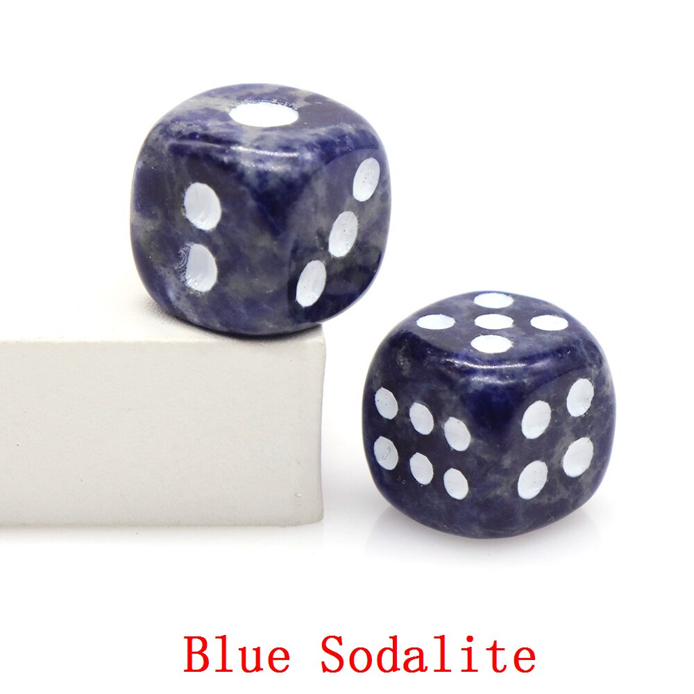 16mm Natural Crystals Stones Amethyst Rose Quartz D6 Playing Games Dice Set Opaque For Bar Pub Club Party Board Entertainment