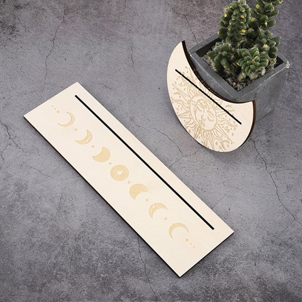 2pcs Wooden Tarot Card Stand Witch Divination Tool Display Rectangle Card Holder Altar Supplies Tarot Card Holder Stand Mount