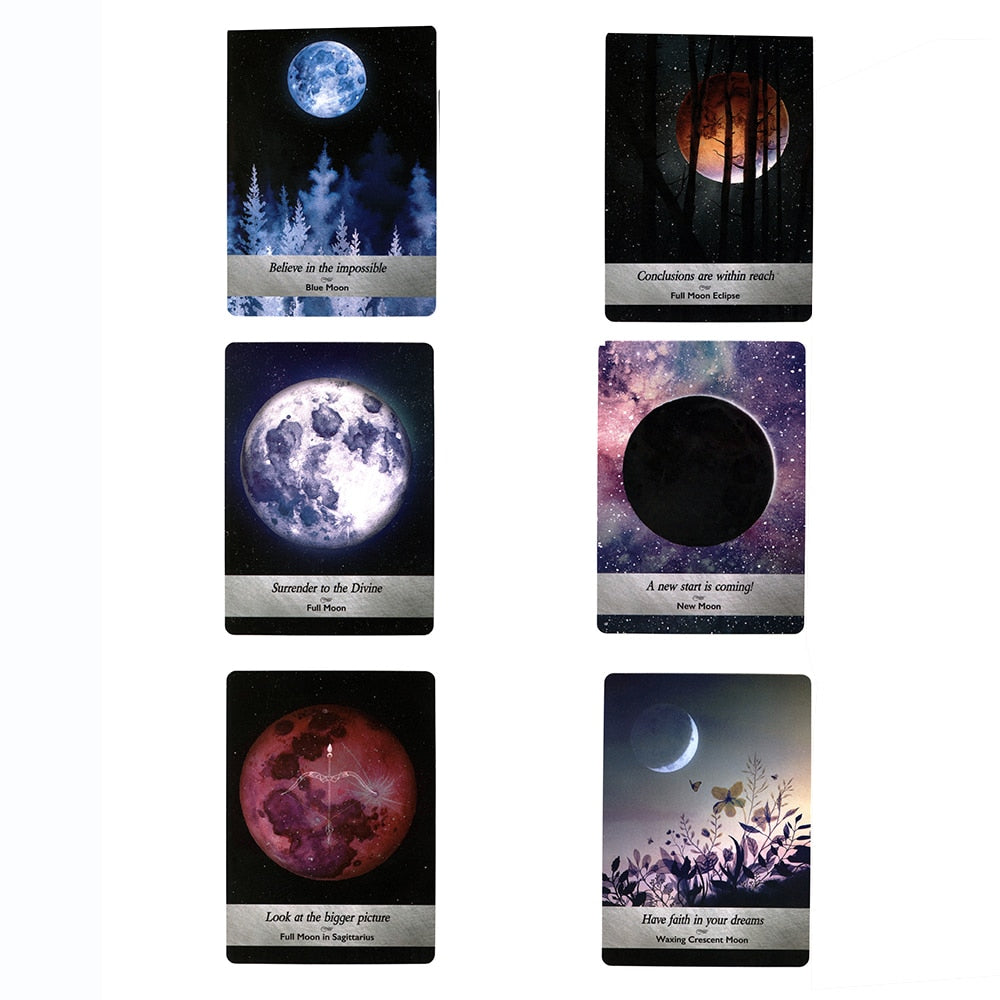 Moonology New Oracle Cards Divination Fate Game Affectional Oracle Deck Tarot Cards for Beginners With PDF Guidebook