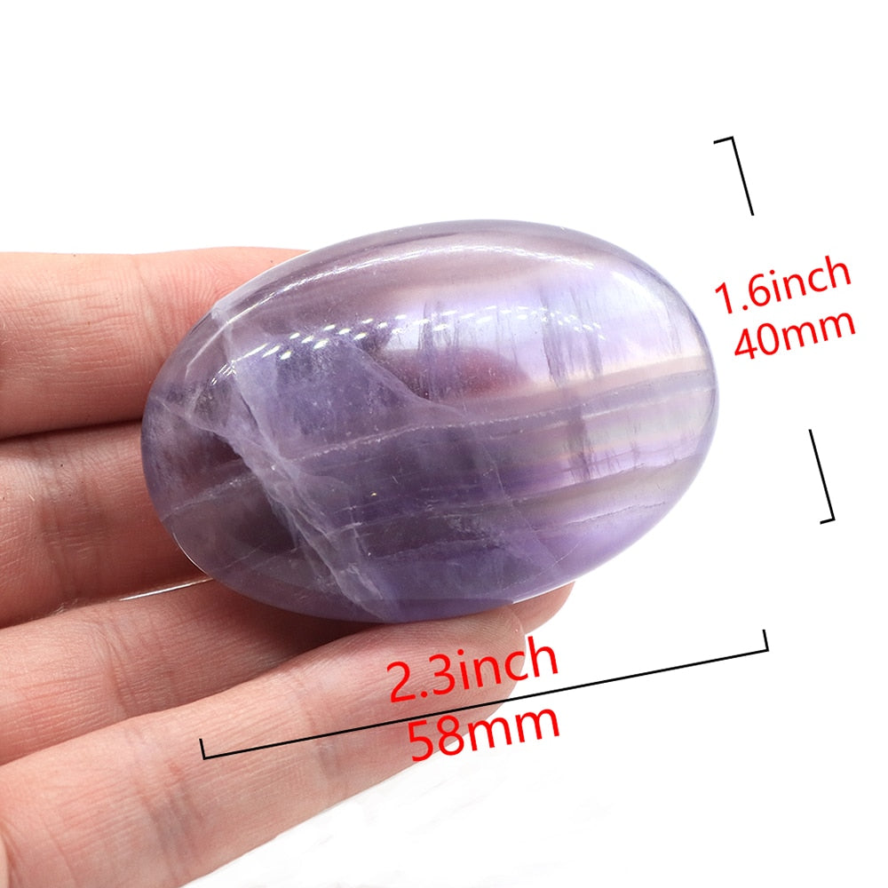 2.3" Pholished Worry Palm Stones Healing Crystals Massage Gemstone Reiki Spiritual Mineral Supplies Energy Chakra Tumbled Quartz