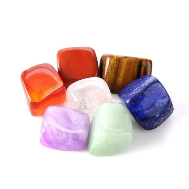 Natural Crystal Chakras Kit Amethyst Stone Healing Meditation Reiki 7 Chakra Yoga Stone Set Collection Gifts Necklace Spiritual