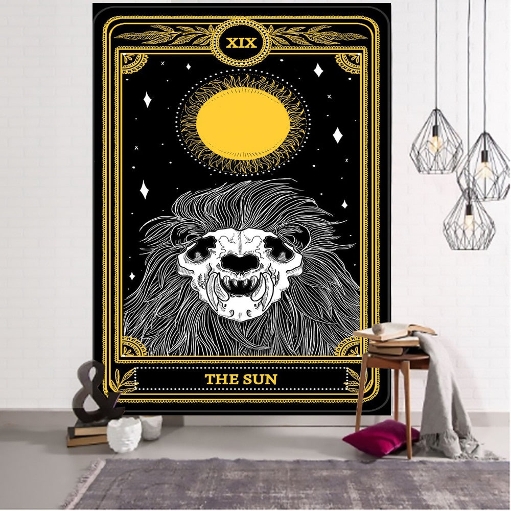 Witches High Priest Tarot Art Tapestry Dorm Constellation Hippie Astrology Wall Hanging Mandala for Bedroom Living Room Decor