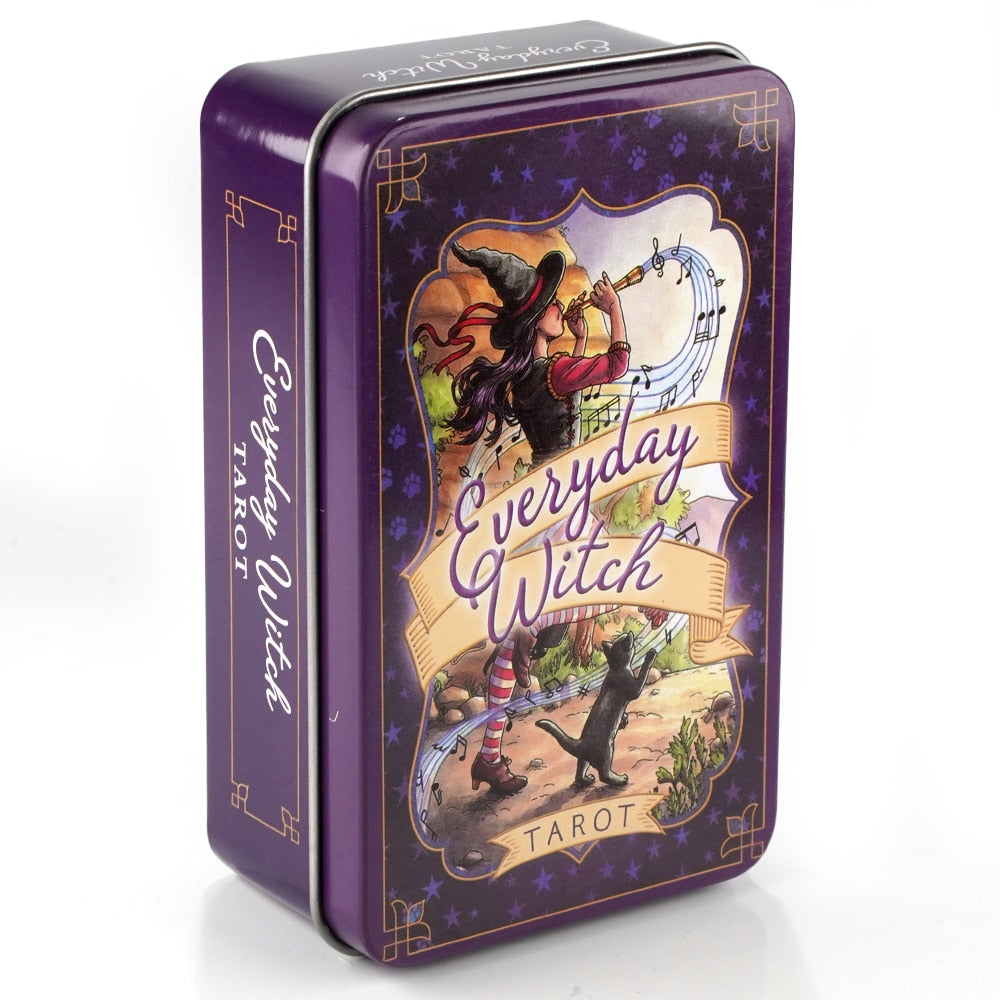 Everyday Witch Tarot Witches in a Tin Metal Box Gold-plated Edge Hot Sell Tarot Cards For Divination Tarot Deck Beautiful Packag