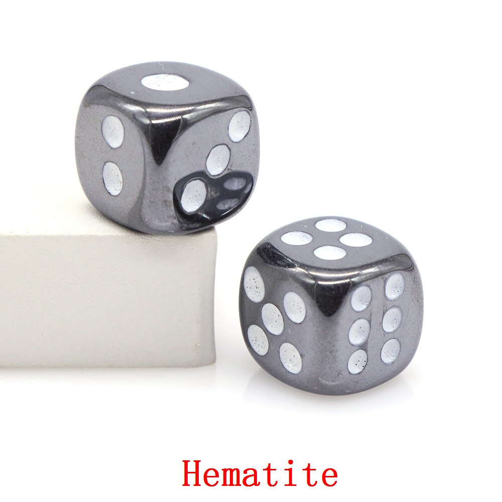 16mm Natural Crystals Stones Amethyst Rose Quartz D6 Playing Games Dice Set Opaque For Bar Pub Club Party Board Entertainment