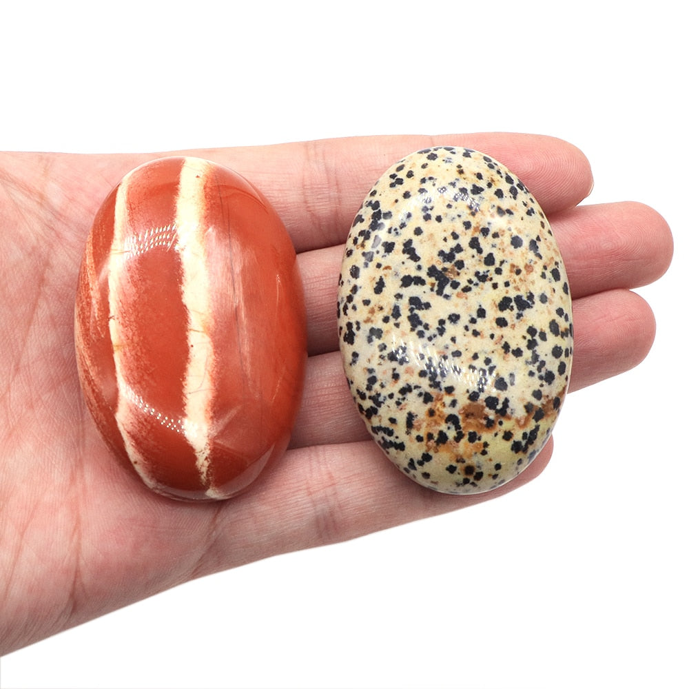 2.3" Pholished Worry Palm Stones Healing Crystals Massage Gemstone Reiki Spiritual Mineral Supplies Energy Chakra Tumbled Quartz