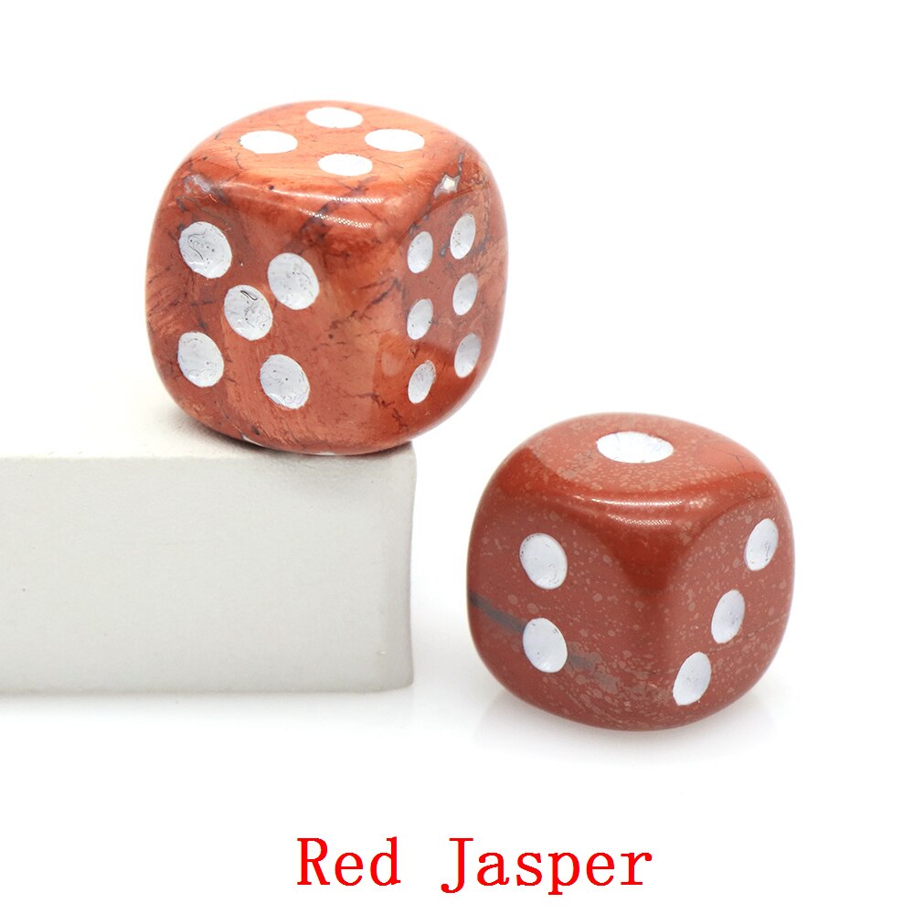 16mm Natural Crystals Stones Amethyst Rose Quartz D6 Playing Games Dice Set Opaque For Bar Pub Club Party Board Entertainment