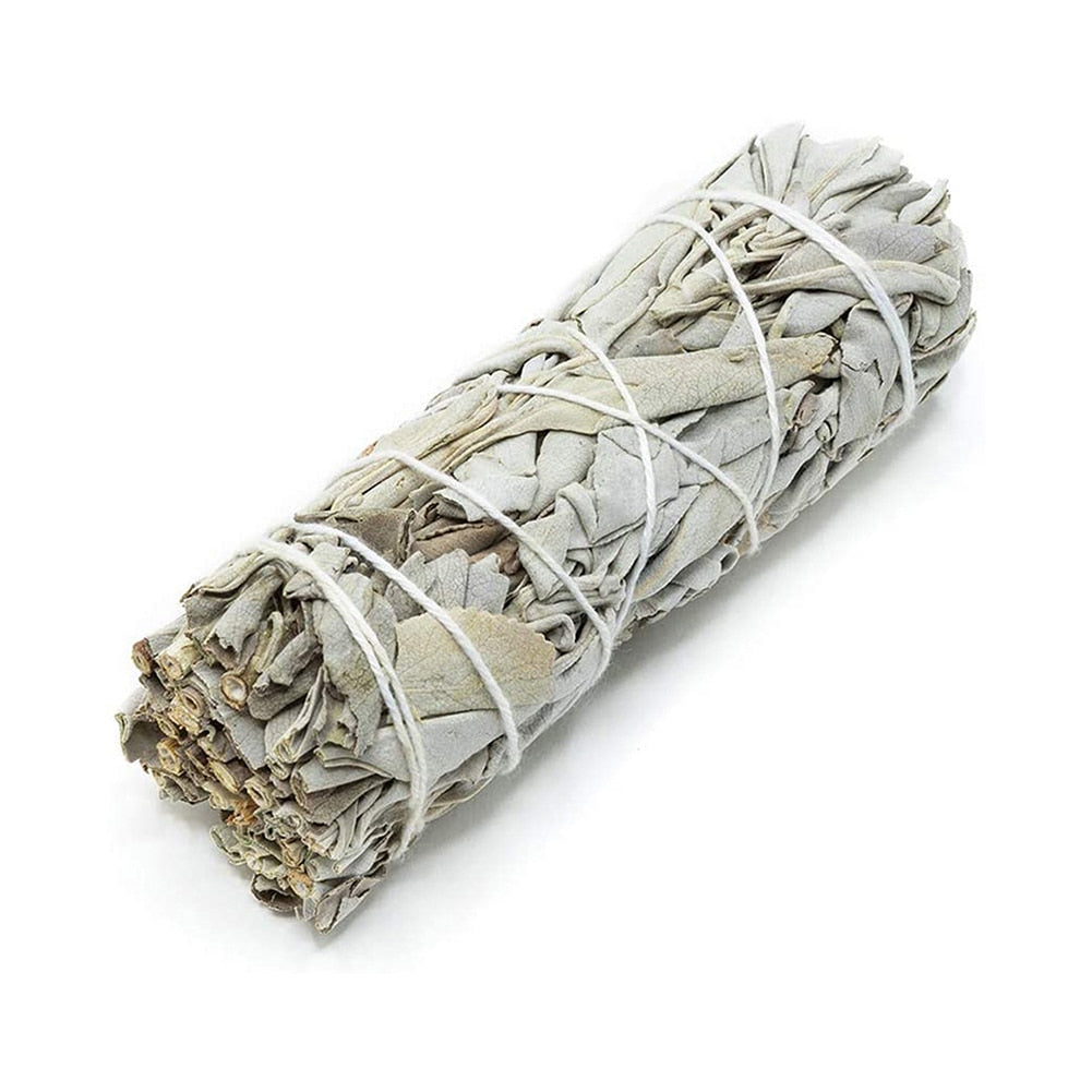 10cm Natural White Sage Bundle Smudge Sticks Pure Grass Indoor Purification Smoky Grass Purification Environment Incense Sticks