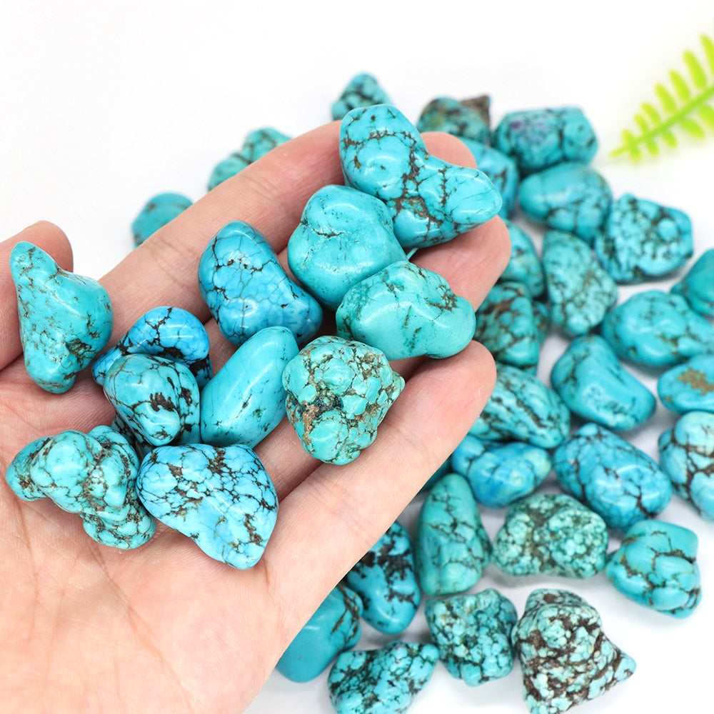 Natural Turquoise Irregular Tumbled Stone Healing Crystal Quartz Aquarium Mineral Gemstone Home Decor Specimen Gem Decoration