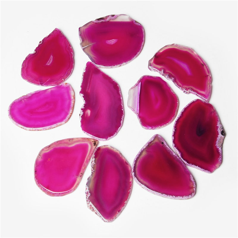 50-80mm Irregular Natural Onyx Agates Geode Slice With Hole Reiki Healing Chakra Stone for Home Decoration Finding Mineral Gifts