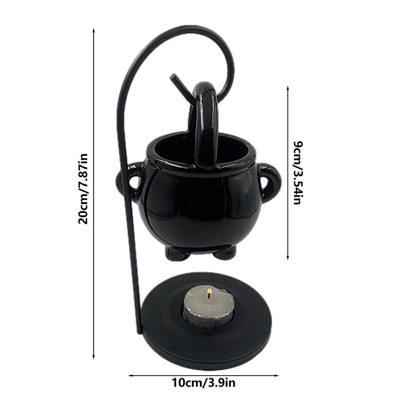 Hanging Cauldron Wax Burner Tealight Candle Holder Oil Burner Witches Witchcraft Home Yoga Room Meditation Decor Black Aroma