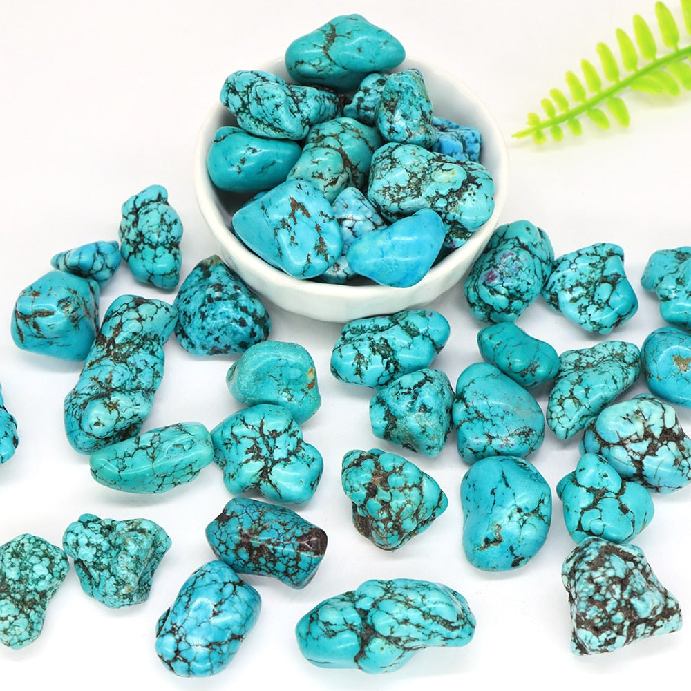 Natural Turquoise Irregular Tumbled Stone Healing Crystal Quartz Aquarium Mineral Gemstone Home Decor Specimen Gem Decoration