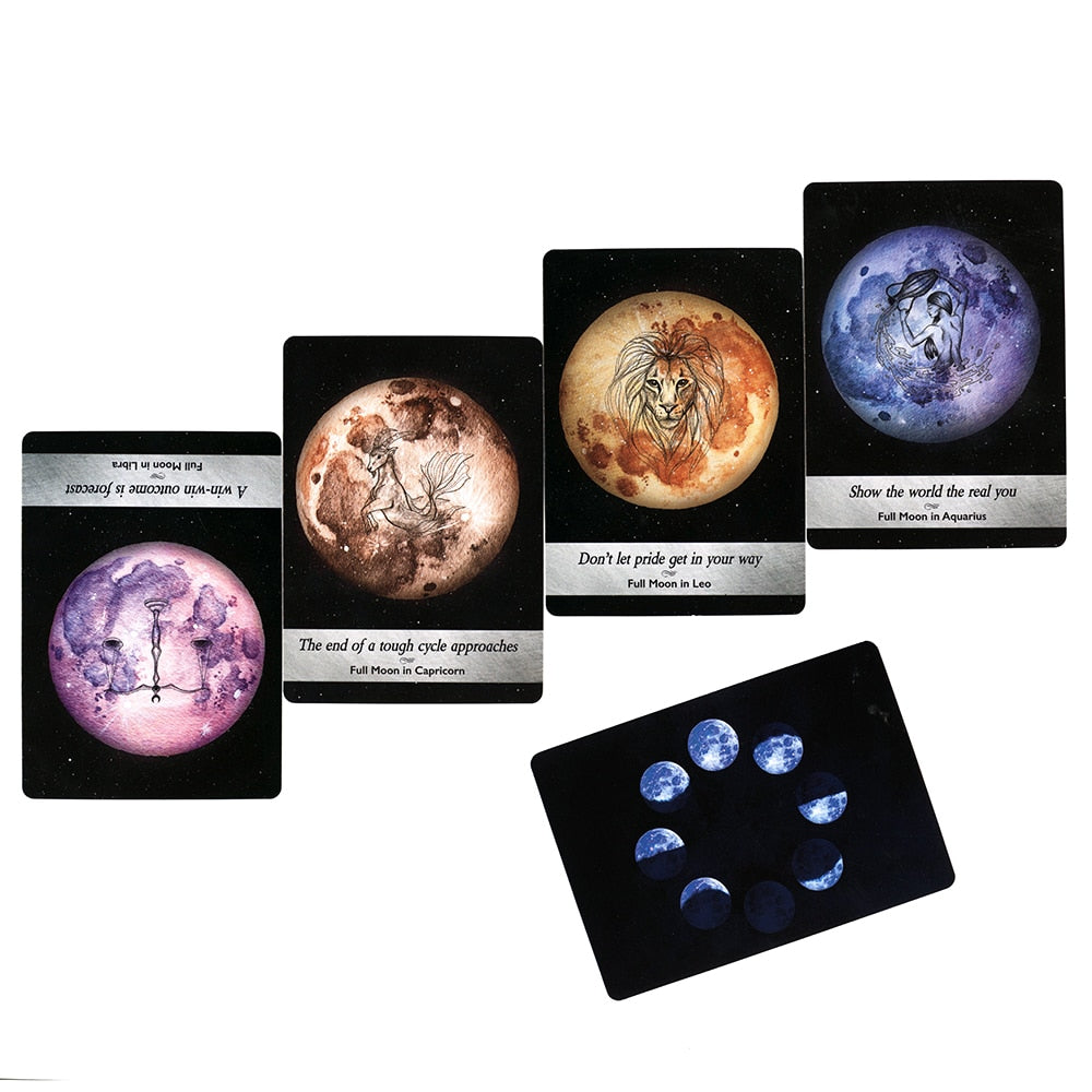 Moonology New Oracle Cards Divination Fate Game Affectional Oracle Deck Tarot Cards for Beginners With PDF Guidebook