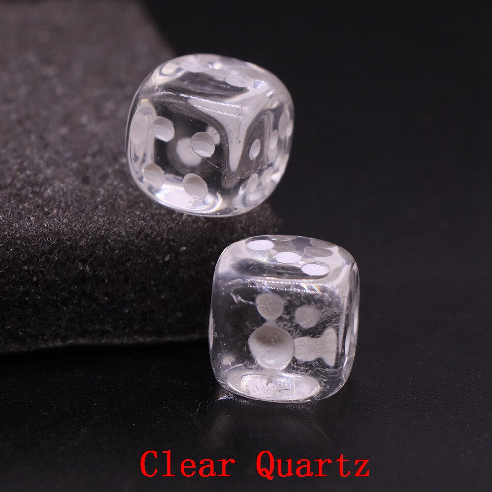 16mm Natural Crystals Stones Amethyst Rose Quartz D6 Playing Games Dice Set Opaque For Bar Pub Club Party Board Entertainment