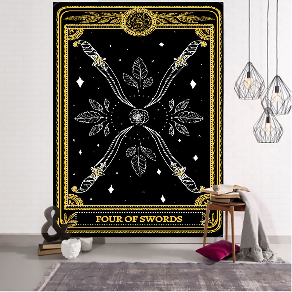 Witches High Priest Tarot Art Tapestry Dorm Constellation Hippie Astrology Wall Hanging Mandala for Bedroom Living Room Decor