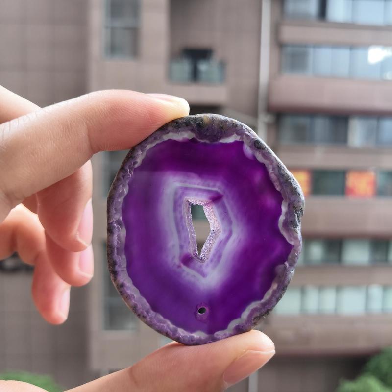 50-80mm Irregular Natural Onyx Agates Geode Slice With Hole Reiki Healing Chakra Stone for Home Decoration Finding Mineral Gifts