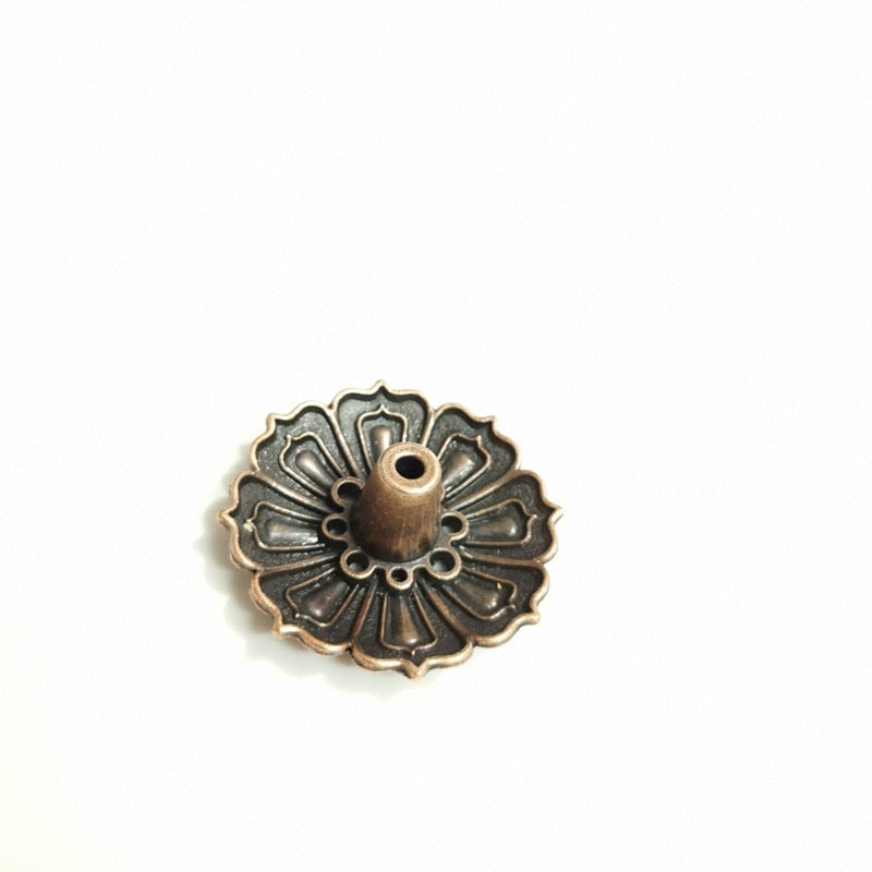Incense Holders Mini Meditation Buddha Sandalwood Stick Holder Burner Round Dish Enamel Lotus Flower Catcher Plate Home Decor