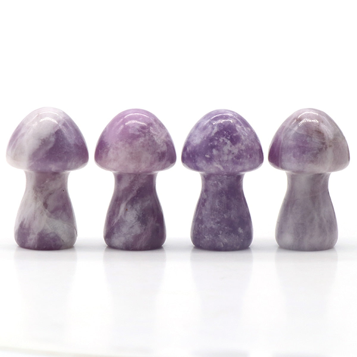 1pc Wholesale Natural Gemstone Crystal Amethyst Quartz Carved Mushroom Shape Reiki Plant Mini Home Decoration Christmas Gift