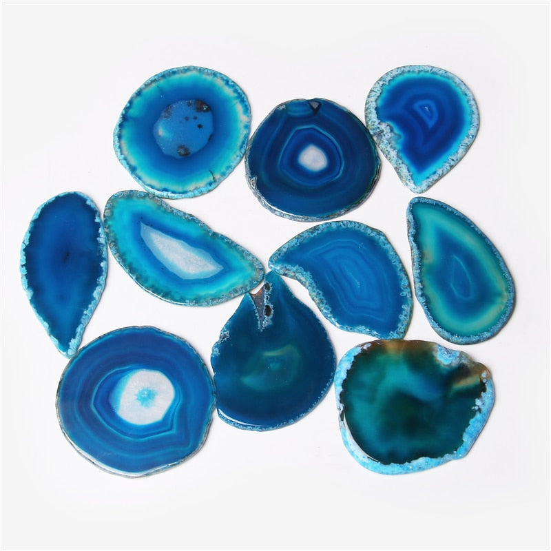 50-80mm Irregular Natural Onyx Agates Geode Slice With Hole Reiki Healing Chakra Stone for Home Decoration Finding Mineral Gifts