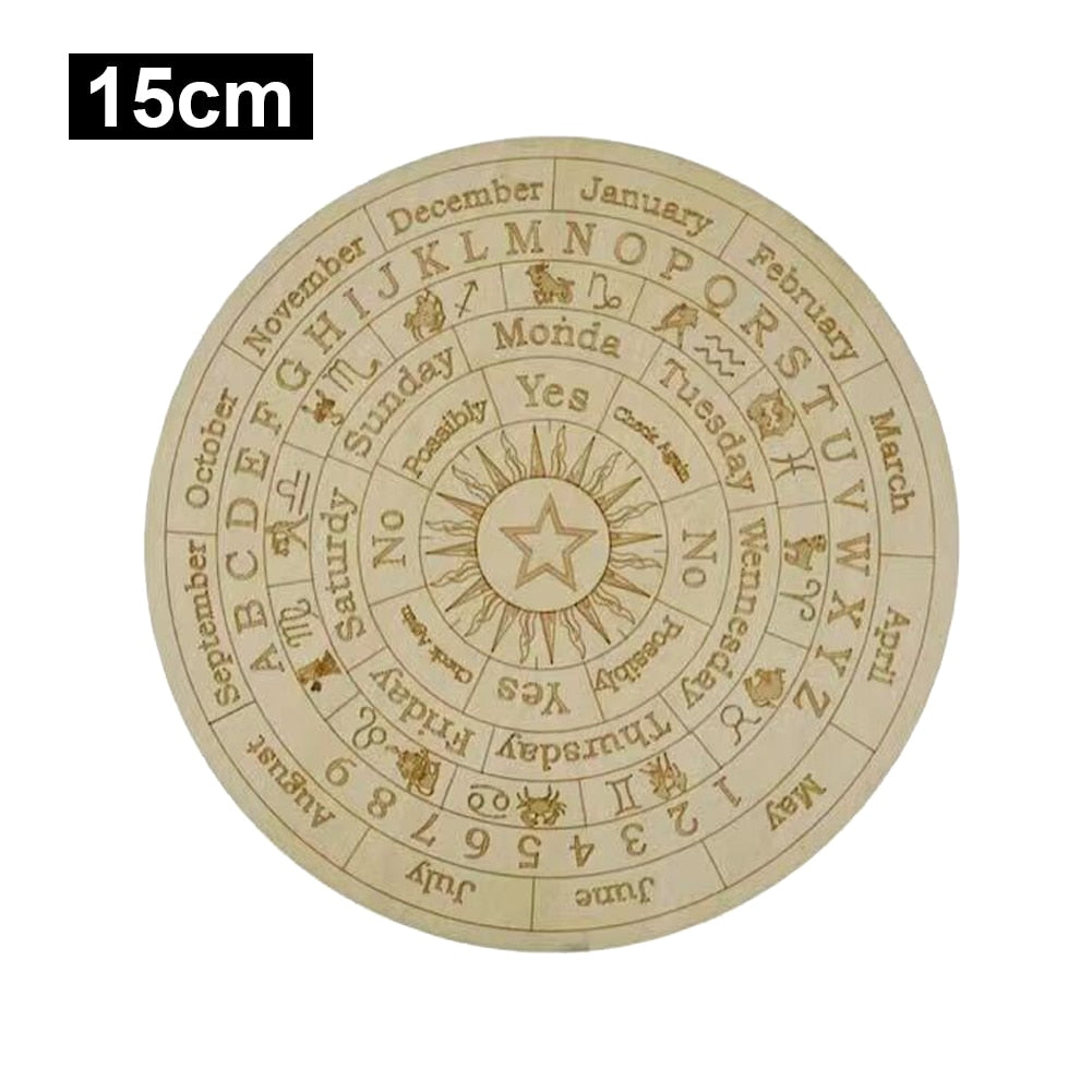 Dreamy Wooden Pendulum Board with Moon Star Divination Energy Carven Plate Healing Meditation Board Altar Ornaments