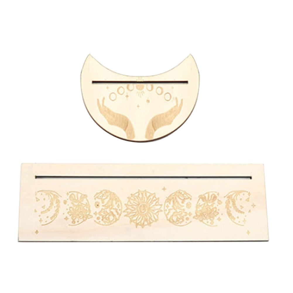 2pcs Wooden Tarot Card Stand Witch Divination Tool Display Rectangle Card Holder Altar Supplies Tarot Card Holder Stand Mount