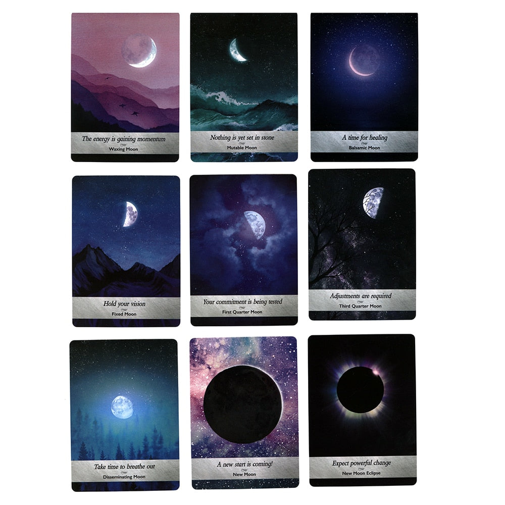 Moonology New Oracle Cards Divination Fate Game Affectional Oracle Deck Tarot Cards for Beginners With PDF Guidebook