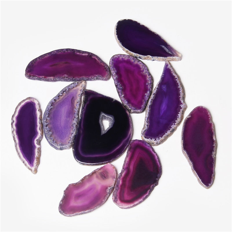50-80mm Irregular Natural Onyx Agates Geode Slice With Hole Reiki Healing Chakra Stone for Home Decoration Finding Mineral Gifts
