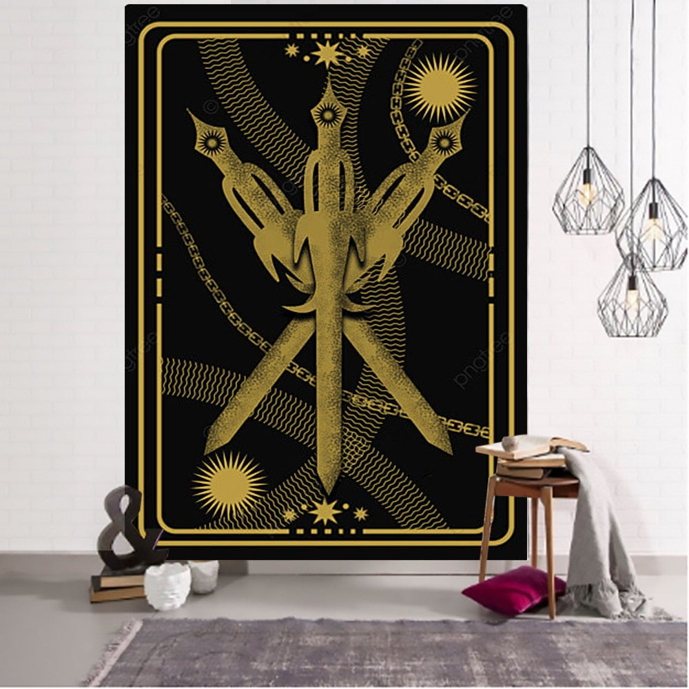 Witches High Priest Tarot Art Tapestry Dorm Constellation Hippie Astrology Wall Hanging Mandala for Bedroom Living Room Decor