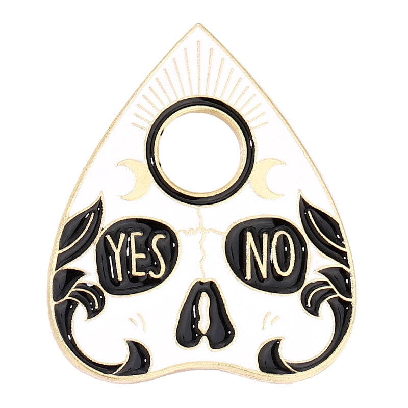Punk Heart Enamel Pins Witch Ouija Sun Moon Brooches Metal Gothic Black Cat Animal Lapel Badge Jewelry Gift For Friend Wholesale