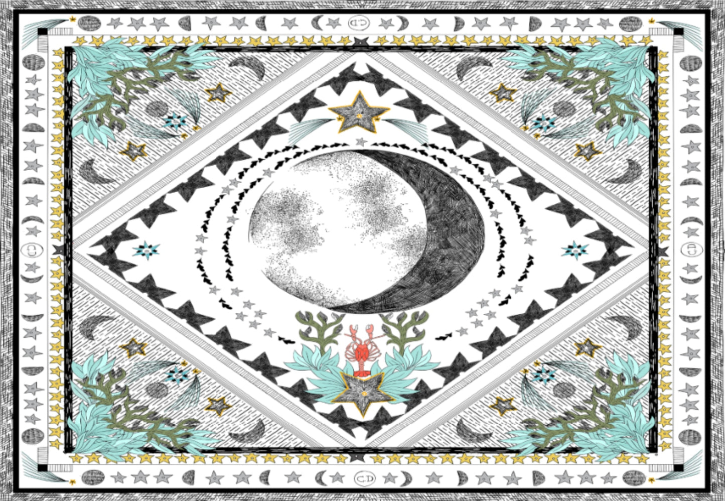 The Sacred Self-Care Oracle Table Cloth Witchcraft Supplies Tarot Spread Alter Cloth Triple Goddess Altare