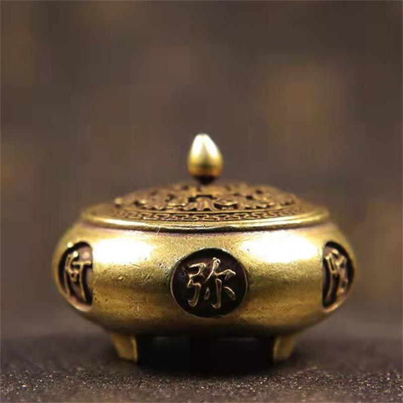Retro Copper Incense Burner Incense Holder With Cover Twelve Chinese Zodiac Sign Censer Carving Desktop Ornament