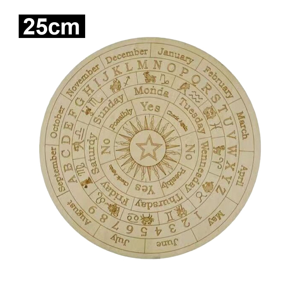 Dreamy Wooden Pendulum Board with Moon Star Divination Energy Carven Plate Healing Meditation Board Altar Ornaments