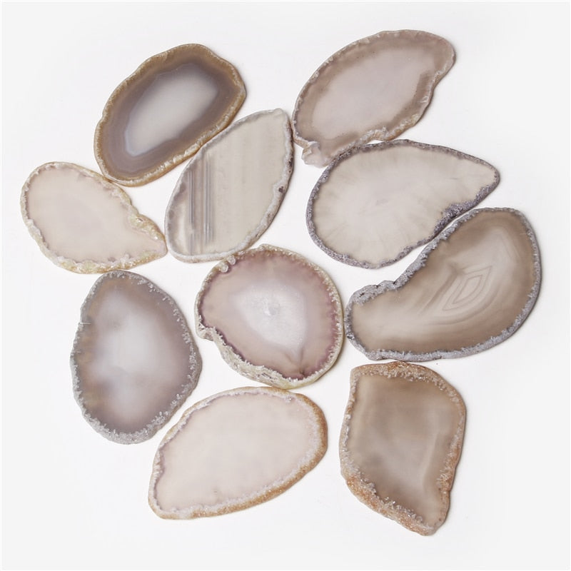 50-80mm Irregular Natural Onyx Agates Geode Slice With Hole Reiki Healing Chakra Stone for Home Decoration Finding Mineral Gifts