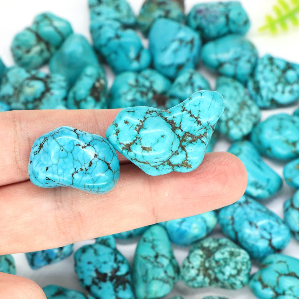 Natural Turquoise Irregular Tumbled Stone Healing Crystal Quartz Aquarium Mineral Gemstone Home Decor Specimen Gem Decoration