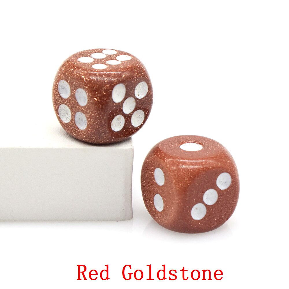16mm Natural Crystals Stones Amethyst Rose Quartz D6 Playing Games Dice Set Opaque For Bar Pub Club Party Board Entertainment