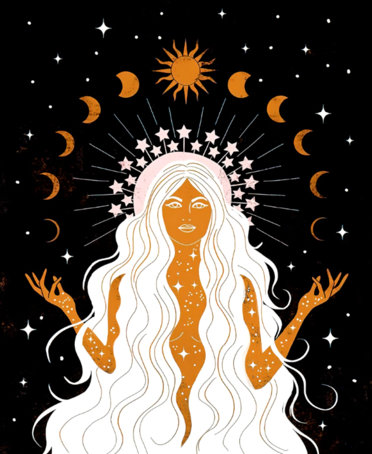 The Sacred Self-Care Oracle Table Cloth Witchcraft Supplies Tarot Spread Alter Cloth Triple Goddess Altare
